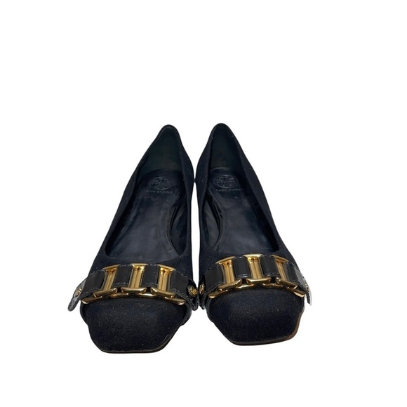 NWT Tory Burch Black Wool Pomp's Woman Shoes Size 10.5 - Picture 6 of 9